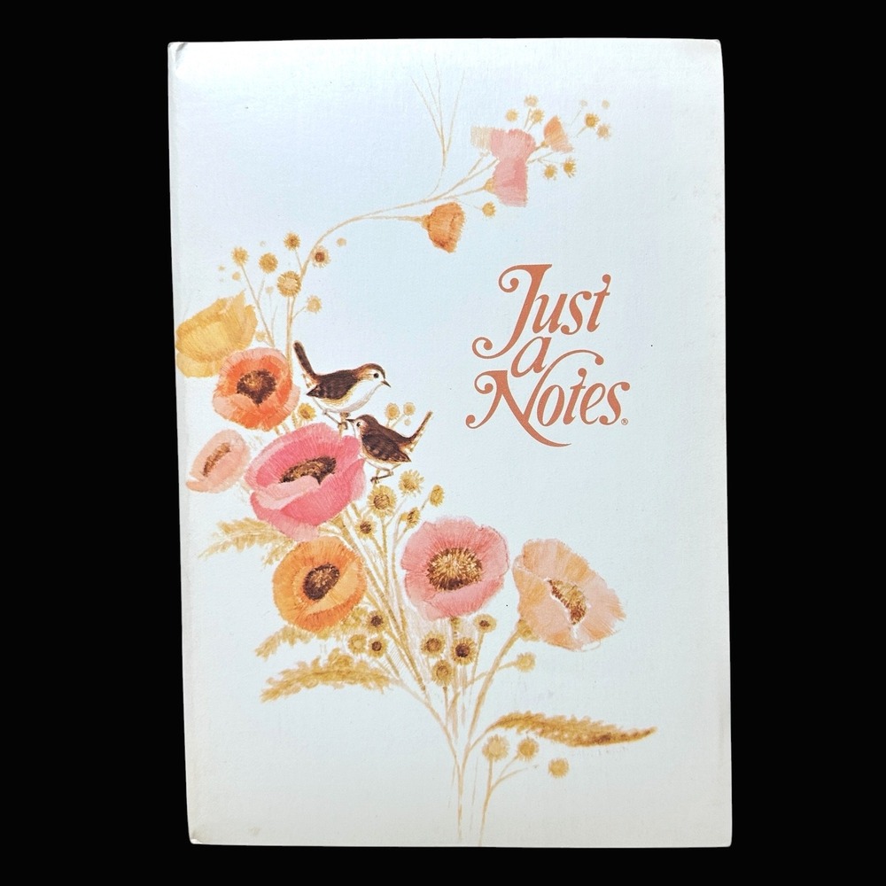 Vintage Current Inc Just a Notes Stationery Birds Poppies C Sanderson 16 Count